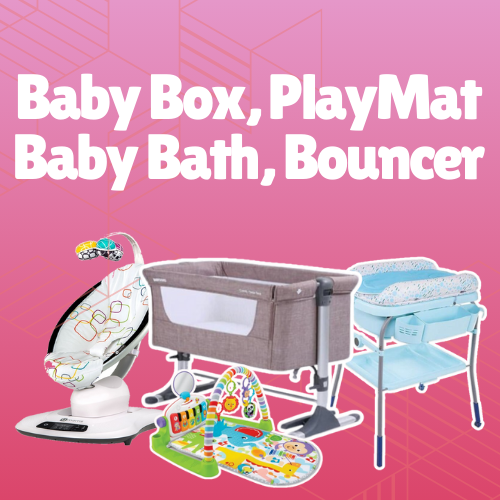 BABYBOX,BATH,PLAYMAT & BOUNCER